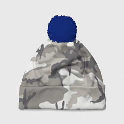 Шапка с помпоном Арктический камуфляж, цвет: 3D-тёмно-синий