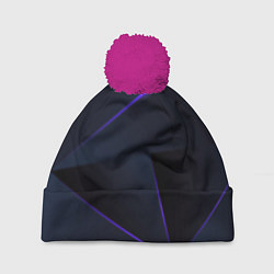 Шапка c помпоном Geometry stripes neon stiil