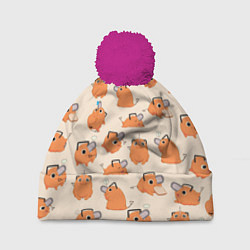 Шапка c помпоном Человек-бензопила - Почита и хлебушек