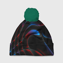 Шапка с помпоном Neon colors drops of liquid, цвет: 3D-зеленый