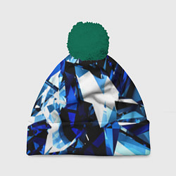 Шапка с помпоном Crystal blue form, цвет: 3D-зеленый