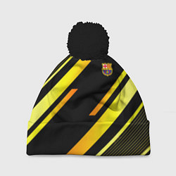 Шапка с помпоном ФК Барселона эмблема, цвет: 3D-черный