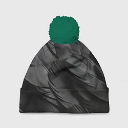 Шапка с помпоном Черные перья ворона, цвет: 3D-зеленый