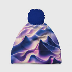 Шапка с помпоном Морское дно абстракция, цвет: 3D-тёмно-синий
