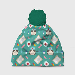 Шапка c помпоном Nurse style