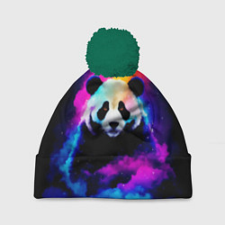 Шапка с помпоном Панда и краски, цвет: 3D-зеленый