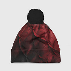 Шапка с помпоном Black red texture, цвет: 3D-черный