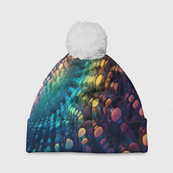 Шапка c помпоном Радужные блики нейроарт