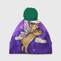 Шапка с помпоном Лунный кролик с крыльями, цвет: 3D-зеленый