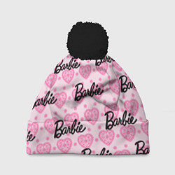Шапка с помпоном Логотип Барби и розовое кружево, цвет: 3D-черный