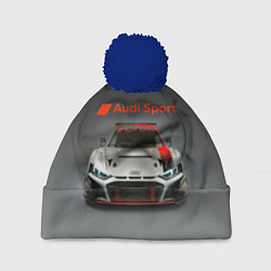 Шапка с помпоном Audi sport - racing car - extreme, цвет: 3D-тёмно-синий