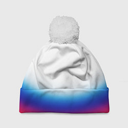 Шапка с помпоном Флаг России градиент, цвет: 3D-белый
