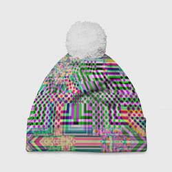 Шапка c помпоном Геометрическая абстракция ультра