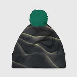 Шапка с помпоном Объемная темная текстура, цвет: 3D-зеленый