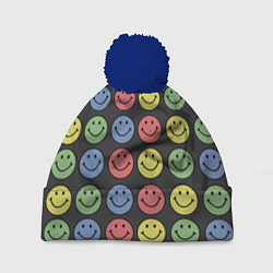 Шапка с помпоном Smiley, цвет: 3D-тёмно-синий