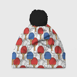 Шапка c помпоном Настольный теннис - ракетки