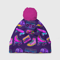 Шапка с помпоном Retro stuff, цвет: 3D-малиновый