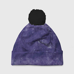 Шапка с помпоном Абстракция - violet color background, цвет: 3D-черный