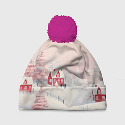 Шапка c помпоном Снежное сияние ночи