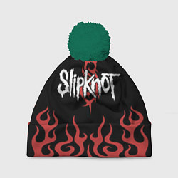 Шапка с помпоном Slipknot в огне, цвет: 3D-зеленый