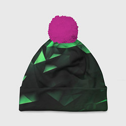 Шапка c помпоном Видение зеленого в абстракции