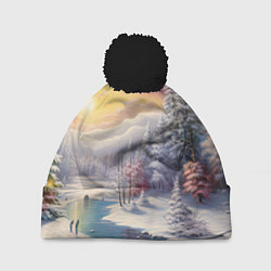 Шапка c помпоном Сказочное сияние нового года