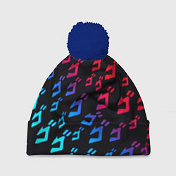 Шапка с помпоном JoJos Bizarre битво лого неон, цвет: 3D-тёмно-синий