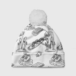 Шапка с помпоном Покатушки, цвет: 3D-белый
