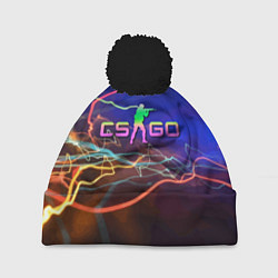 Шапка с помпоном Контр Страйк - неоновое свечение, цвет: 3D-черный
