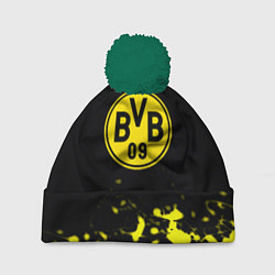 Шапка с помпоном Borussia краски жёлтые, цвет: 3D-зеленый