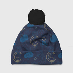 Шапка c помпоном Ангелы в ночном небе