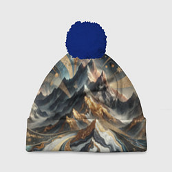 Шапка с помпоном Золотые горы, цвет: 3D-тёмно-синий
