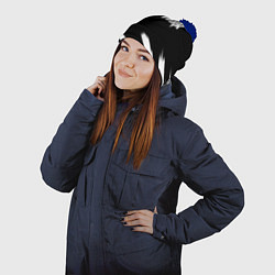 Шапка с помпоном Linkin park рок бенд краски, цвет: 3D-тёмно-синий — фото 2