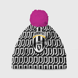 Шапка с помпоном Juventus pattern fc, цвет: 3D-малиновый