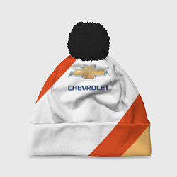 Шапка с помпоном Chevrolet line, цвет: 3D-черный