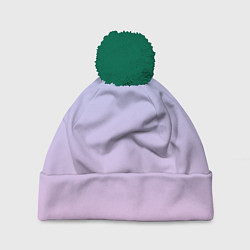 Шапка с помпоном Градиент лавандовый, цвет: 3D-зеленый