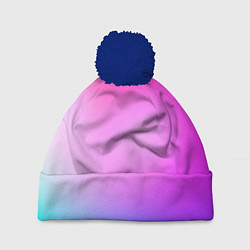 Шапка с помпоном Colorful gradient, цвет: 3D-тёмно-синий