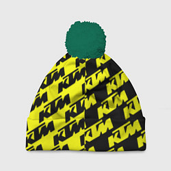 Шапка c помпоном KTU жёлто чёрный стиль