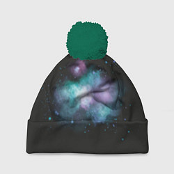 Шапка c помпоном Космическая туманность - облачко