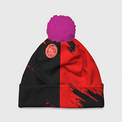 Шапка с помпоном Ajax sport color red, цвет: 3D-малиновый