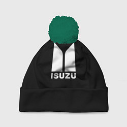 Шапка с помпоном Isuzu white logo, цвет: 3D-зеленый