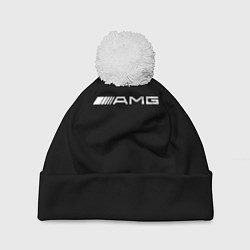 Шапка c помпоном Amg logo white