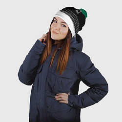 Шапка с помпоном Among us геометрия, цвет: 3D-зеленый — фото 2