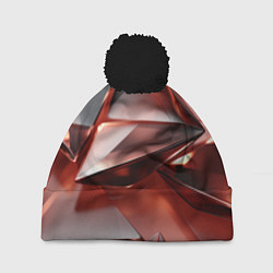 Шапка c помпоном Рубиновые пирамидки