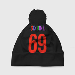 Шапка с помпоном 6ix9ine logo, цвет: 3D-черный