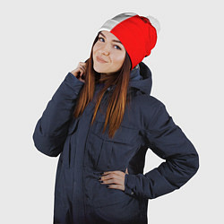 Шапка с помпоном AUDI logo полосы, цвет: 3D-белый — фото 2