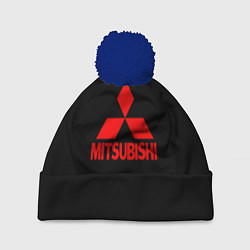 Шапка c помпоном Mitsubishi red logo