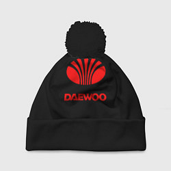 Шапка с помпоном Daewoo red logo, цвет: 3D-черный