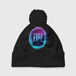 Шапка с помпоном FIAT logo neon, цвет: 3D-черный