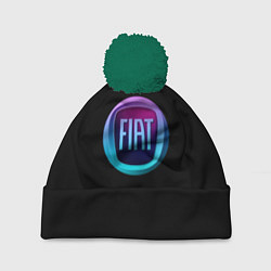 Шапка с помпоном FIAT logo neon, цвет: 3D-зеленый